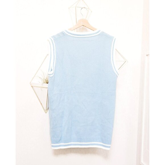 Baby Blue Cable Knit Vest by MANFINITY - Picture 3 of 5